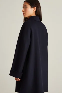 Cappotto con collo a camicia - Blu