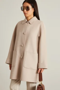 Cappotto con collo a camicia - Rosa Antico