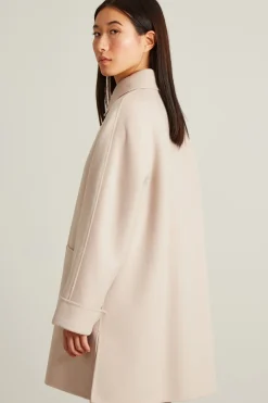 Cappotto con collo a camicia - Rosa Antico