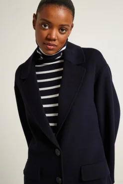 Cappotto con rever piccolo - Blu Notte