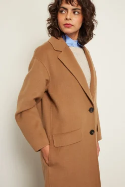 Cappotto con rever piccolo - Cammello