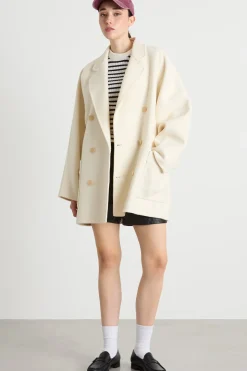 Cappotto corto a uovo - Bianco