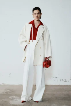 Cappotto corto a uovo - Bianco
