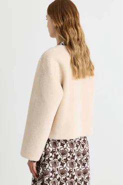 Cappotto corto con sciarpa - Beige