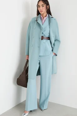 Cappotto doppiopetto - Azzurro