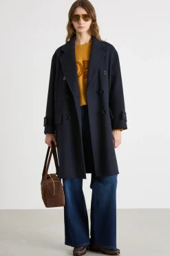 Cappotto doppiopetto con tasche - Blu