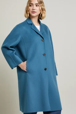 Cappotto dritto in doppio di lana - Ottanio