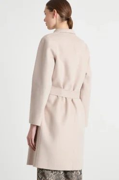 Cappotto dritto in tessuto doppio - Beige
