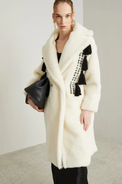 Cappotto effetto teddy - Bianco Nero