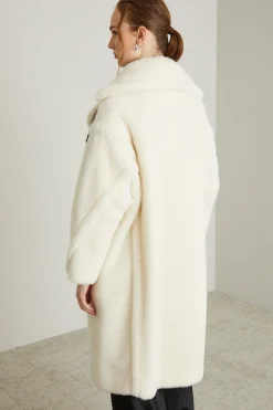 Cappotto effetto teddy - Bianco Nero