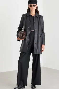 Cappotto imbottito con tasche - Nero