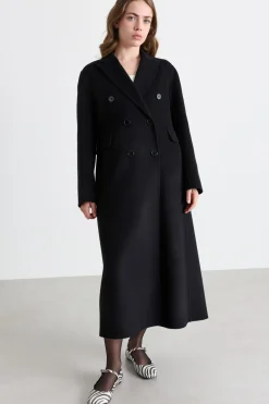 Cappotto in doppio drap - Nero