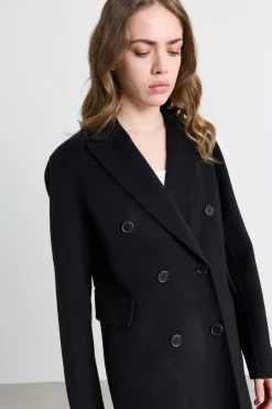 Cappotto in doppio drap - Nero