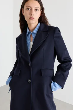 Cappotto in drap - Blu