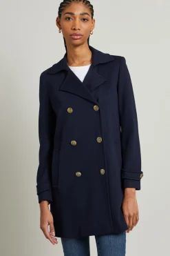 Cappotto in misto jersey - Blu