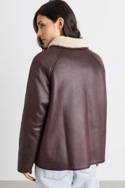 Cappotto in tessuto spalmato - Marrone
