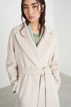 Cappotto lungo a vestaglia - Beige