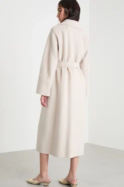 Cappotto lungo a vestaglia - Beige