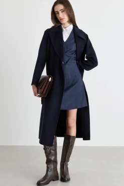 Cappotto lungo a vestaglia - Blu