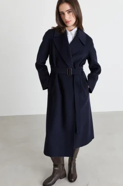 Cappotto lungo a vestaglia - Blu