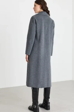 Cappotto lungo a vestaglia - Grigio