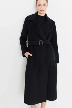 Cappotto lungo a vestaglia - Nero