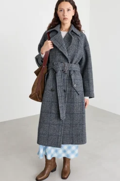 Cappotto lungo in tweed - Grigio