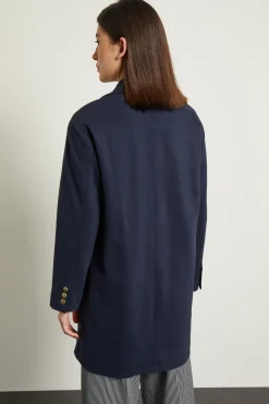 Cappotto morbido in jersey - Blu Notte Oro