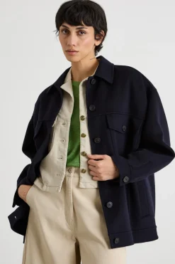 Cappotto oversize in double - Blu