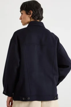 Cappotto oversize in double - Blu