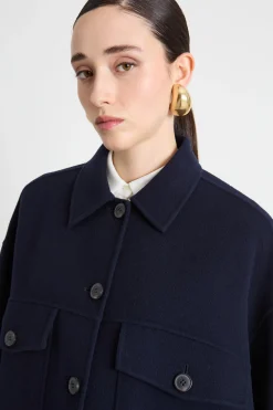 Cappotto oversize in double - Blu Notte