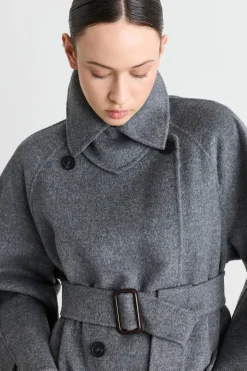 Cappotto trench in double - Grigio