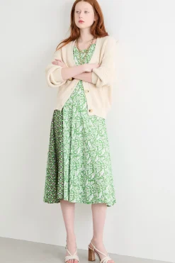 Cardigan a coste - Avorio