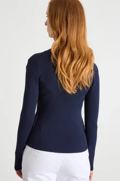 Cardigan aderente con scollo a V - Blu