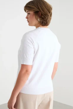 Cardigan a maniche corte - Bianco