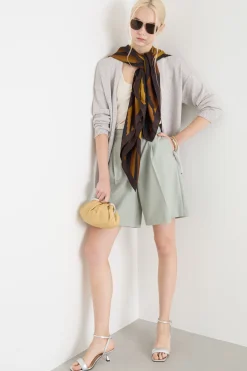 Cardigan aperto a spalla scesa - Grigio