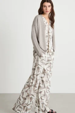 Cardigan aperto a spalla scesa - Grigio