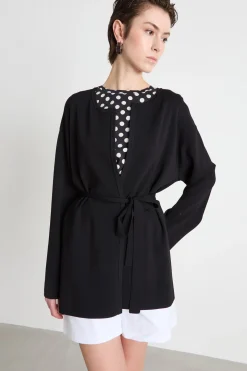 Cardigan a vestaglia - Nero