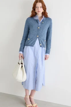 Cardigan boxy - Blu