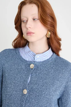 Cardigan boxy - Blu