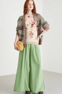 Cardigan color block - Verde Grigio Rosa