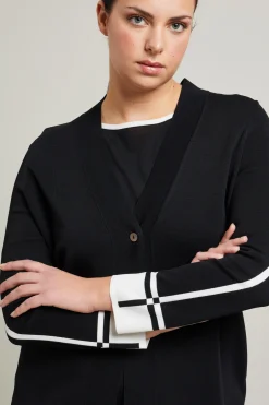 Cardigan con bottone singolo - Nero