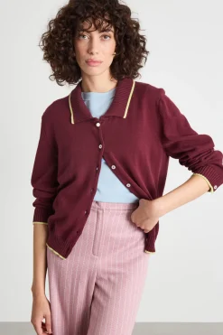Cardigan con bottoni - Bordeaux
