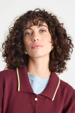 Cardigan con bottoni - Bordeaux