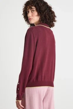 Cardigan con bottoni - Bordeaux