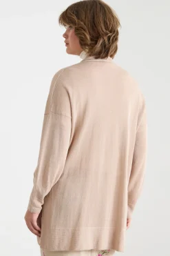 Cardigan con cintura - Beige