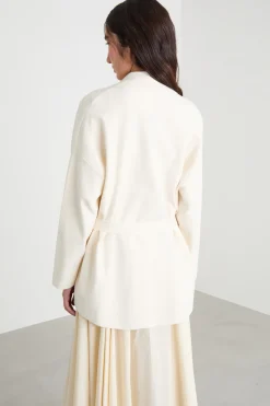 Cardigan con cintura - Bianco