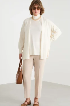 Cardigan con cintura - Bianco