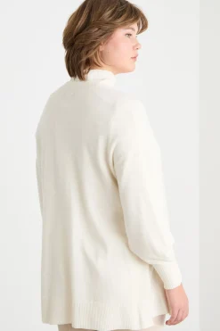 Cardigan con cintura - Bianco