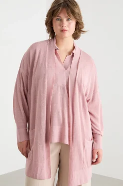Cardigan con cintura - Rosa